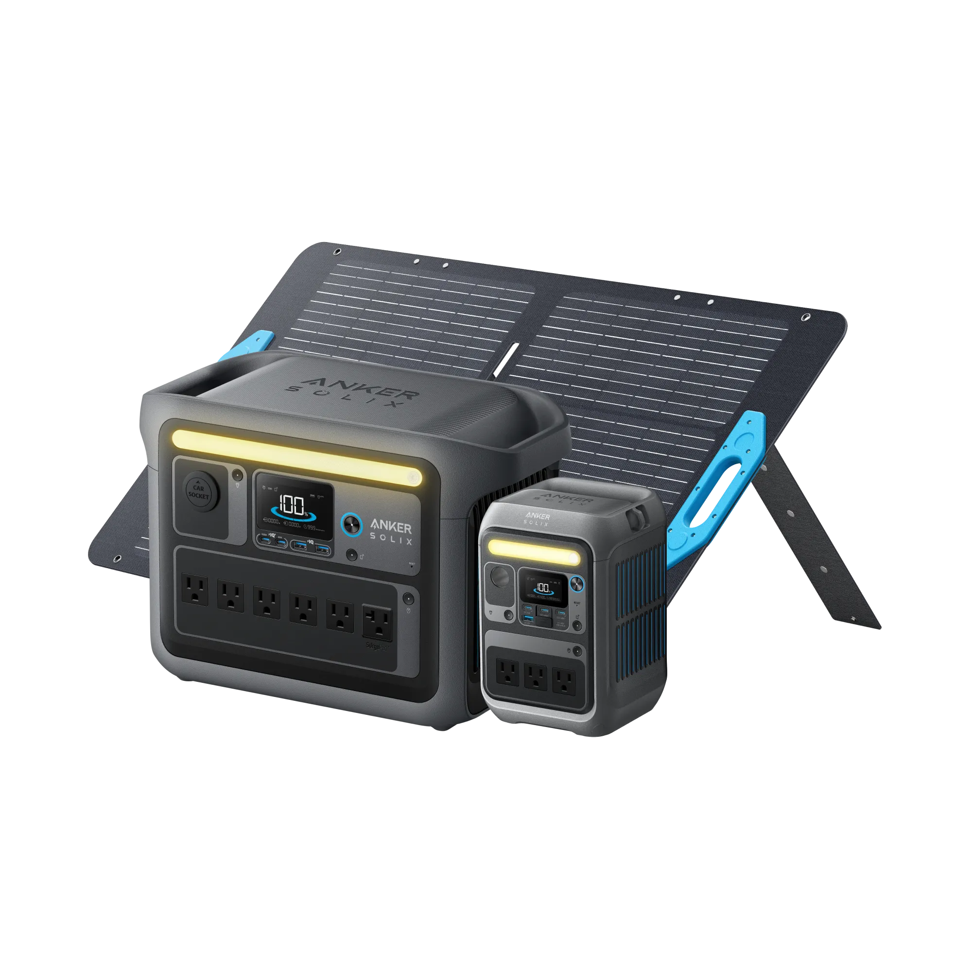 Anker SOLIX C-Serie Bundle — C1000 mit faltbarem Solarpanel und C300 Powerstation